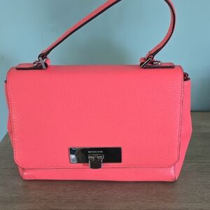 Michael Kors Coral-Pink Pebbled Leather Satchel